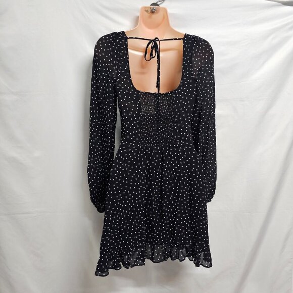 Reformation Bradshaw Dress in Selene Black and White Polka Dots Size 2 - Picture 9 of 14